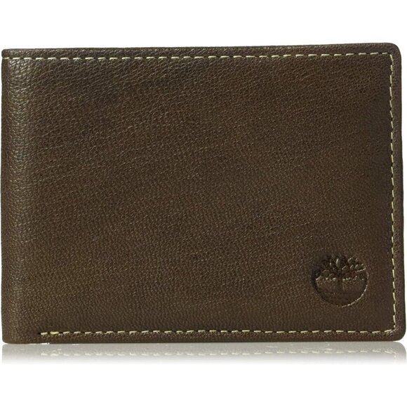No Brand Other - Men Brown Leather Passcase Security RFID Wallet, Dark Brown, One Size